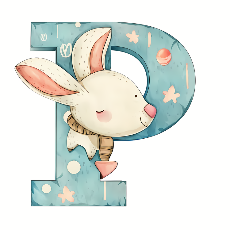 3d Cartoon Alphabet,Rabbit,Cute