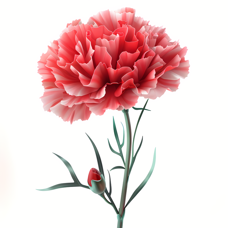 3d Cartoon Flowers,Carnation,Pink Flower
