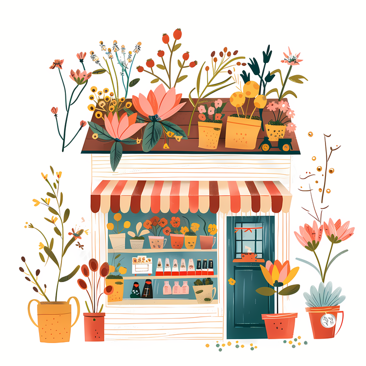 Spring Flower Store,Floral Shop,Vases