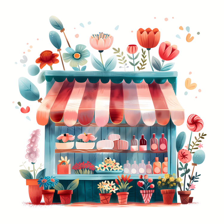 Spring Flower Store,Floral Shop,Flower Stand