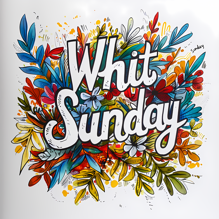 Whit Sunday,Handlettered,Colorful