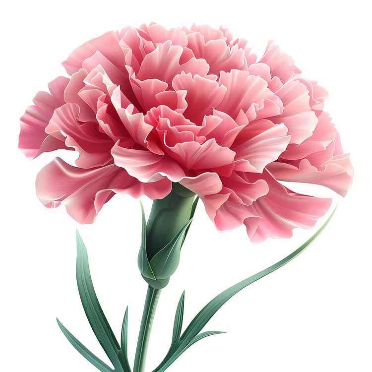 3d Cartoon Flowers,Carnation,Pink Flower
