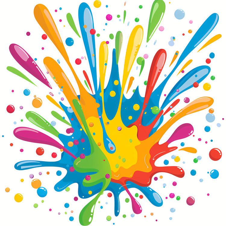 Emoji,Colorful Splash,Painting Splatters