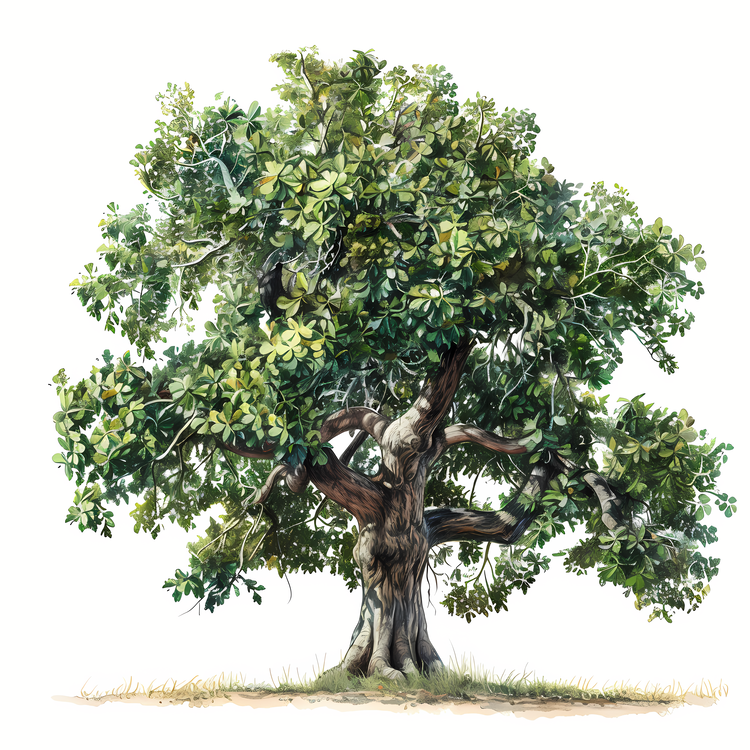 Hickory Tree,Oak Tree,Green