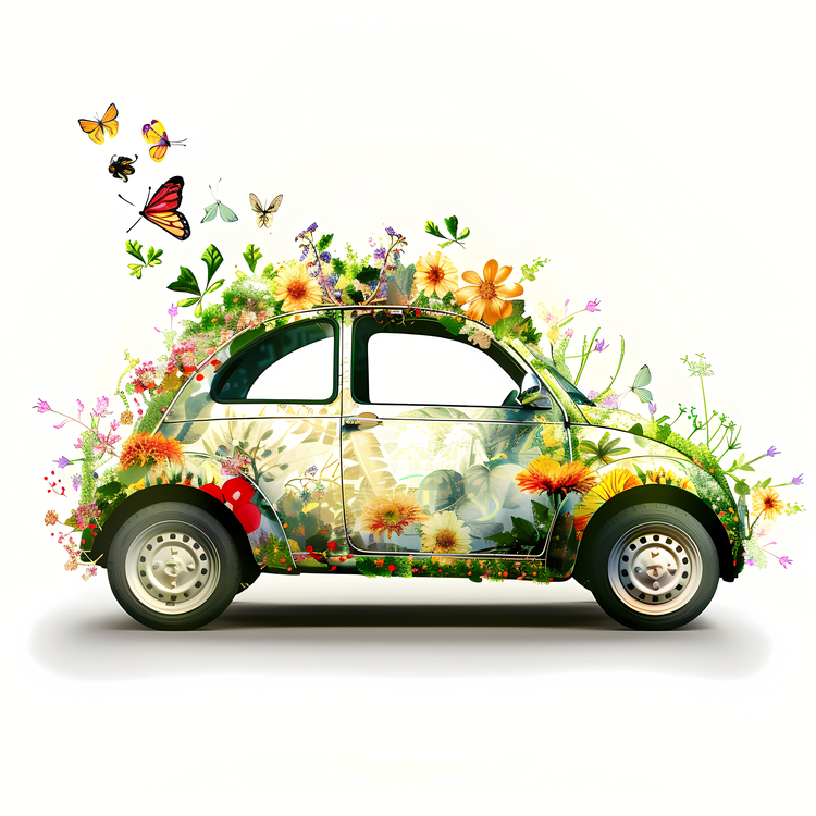 Spring Car,Car,Floral