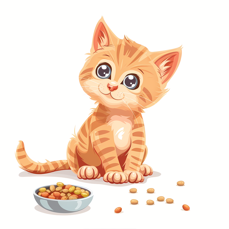 Cat,Kitten,Bowl Of Food