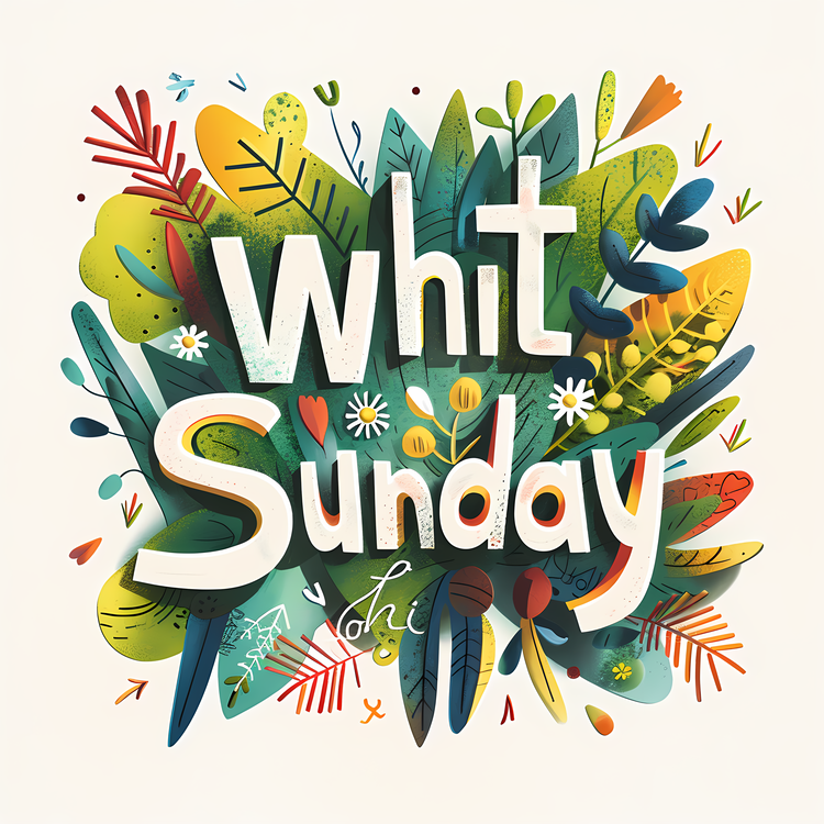 Whit Sunday,Lettering,Watercolor