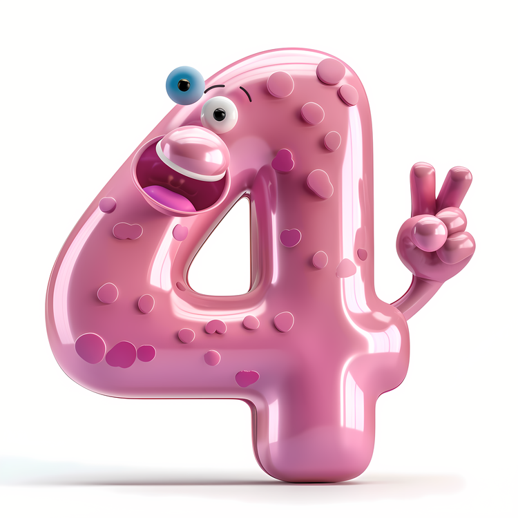 3d Cartoon Number,Pink Number,Cartoon Character