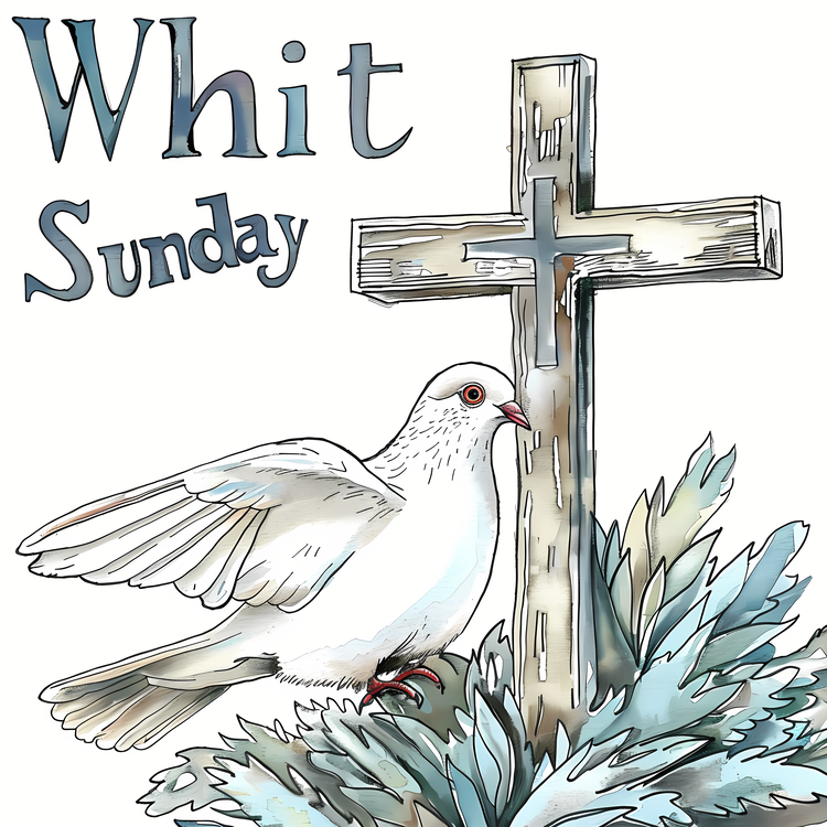 Whit Sunday,Dove On A Cross,White Dove On A Wooden Cross