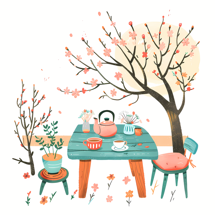 Spring Tea,Outdoor,Springtime