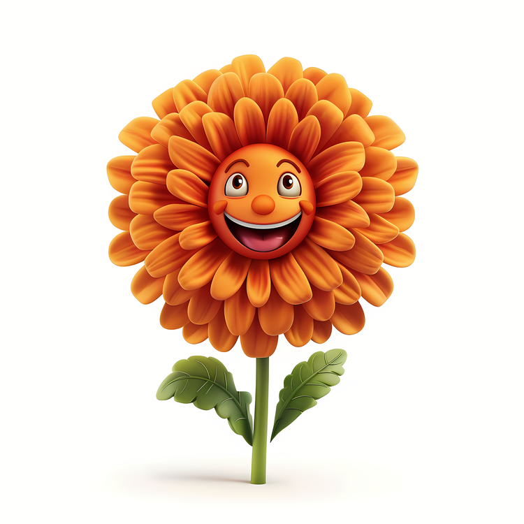 3d Cartoon Flowers,Flower,Smiling