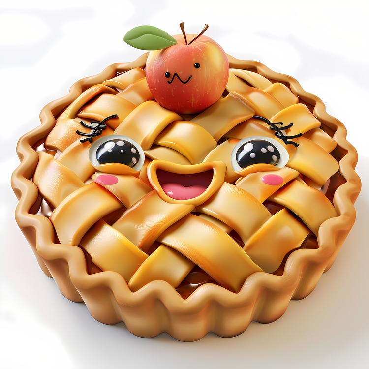 3d Cartoon Food,Cute Apple Pie,Fruit Tart