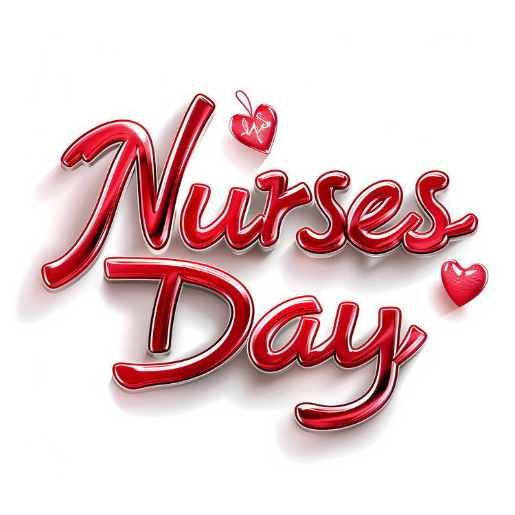 International Nurses Day,Nurses Day,Red Text