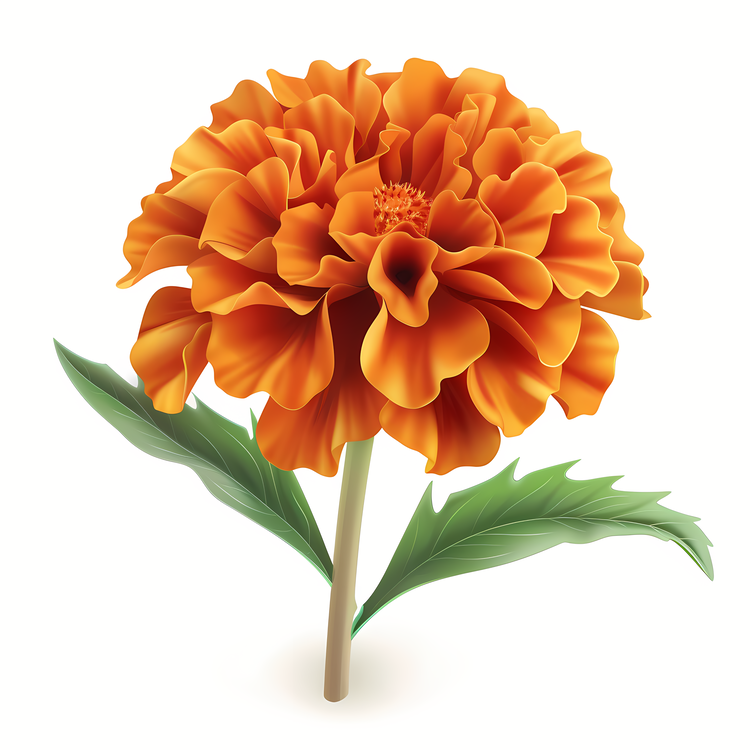 3d Cartoon Flowers,Orange Flower,Marigold