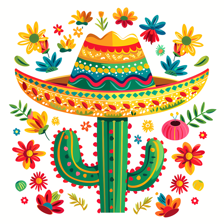 Cinco De Mayo,Mexican Art,Cactus