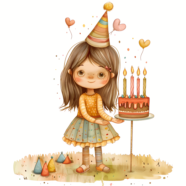 Birthday Wish,Girl,Cake