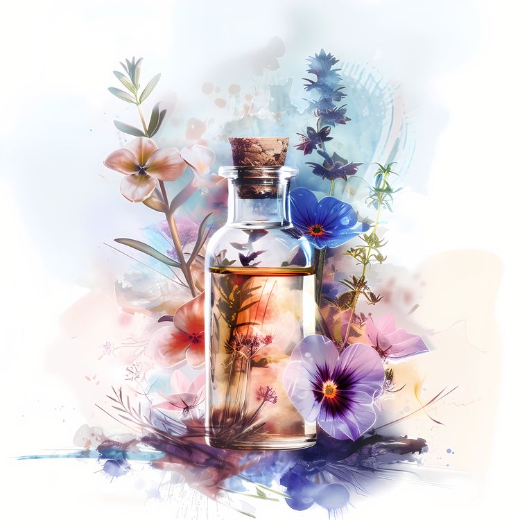 Essential Oil,Watercolor,Botanicals