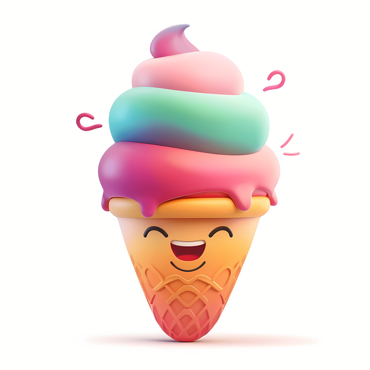 3d Cartoon Dessert,Ice Cream Cone,Cute