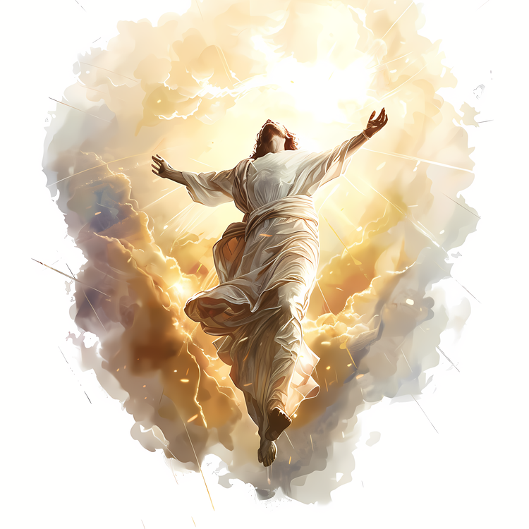 Ascension Day,Jesus,Watercolor