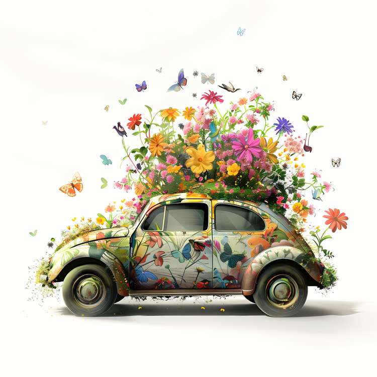 Spring Car,Colorful,Vintage