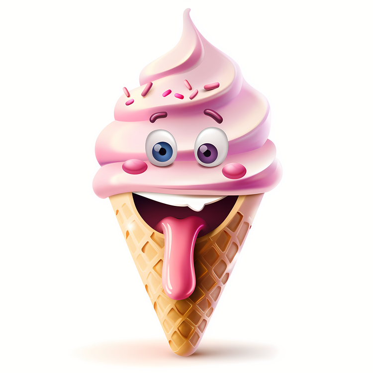3d Cartoon Dessert,Ice Cream,Cone