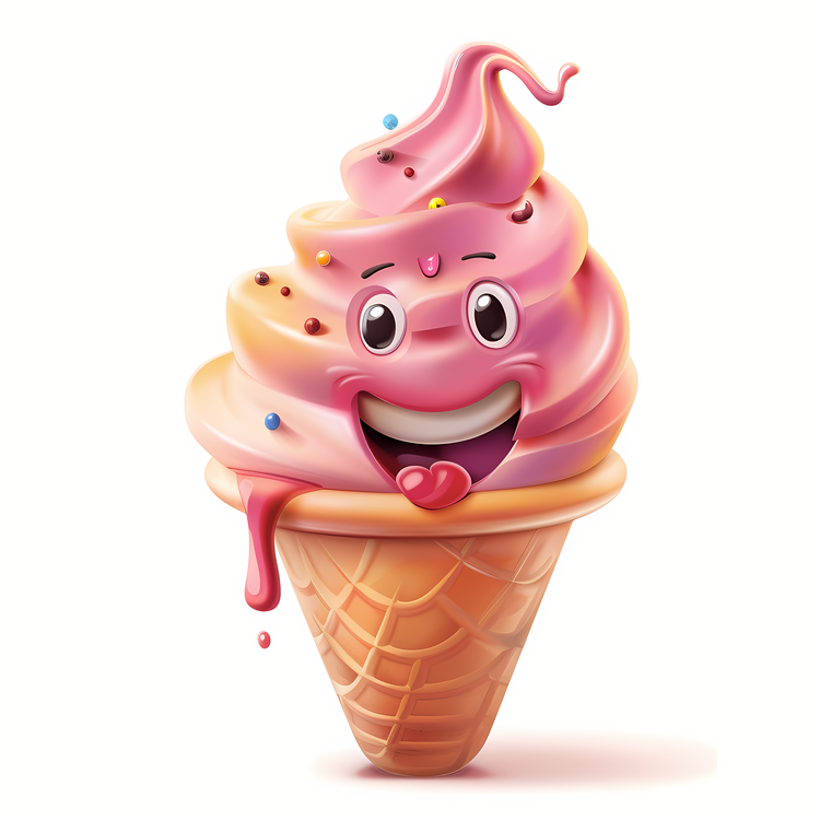3d Cartoon Dessert,Ice Cream Cone,Funny