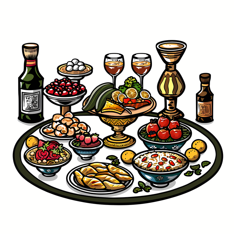 Ramadan Feast,Food,Wine