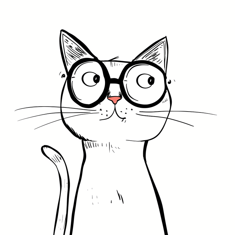 Emoji,Cat,Wearing Glasses