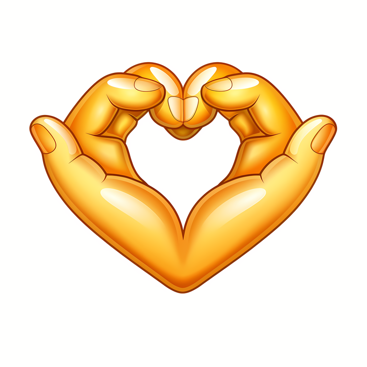 Emoji,Yellow Hands In Heart Shape,Hearts