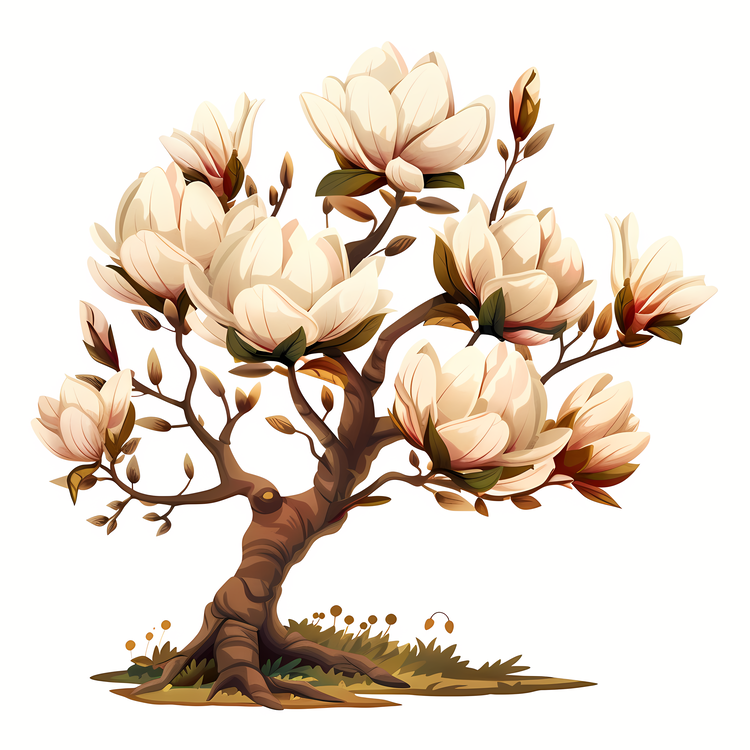 Magnolia Tree,White Tree,Flowers