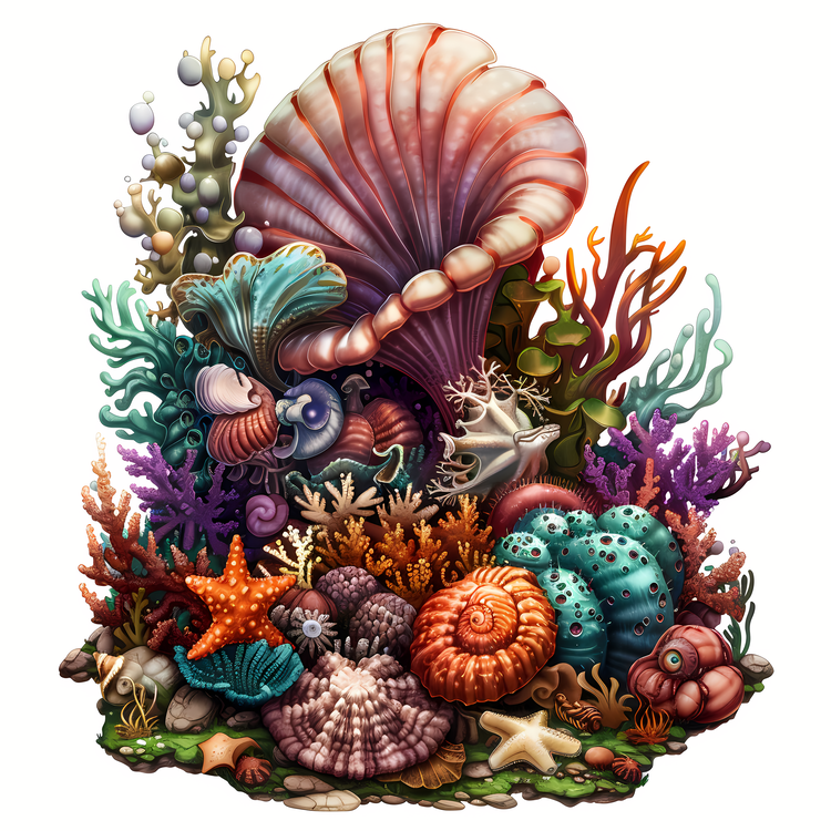 Underwater,Seashells,Coral Reefs