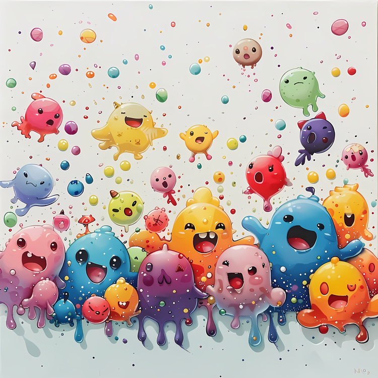 Animals,Bubbles,Colored