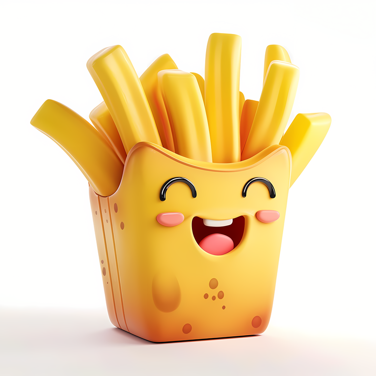3d Cartoon Food,French Fries,Fries