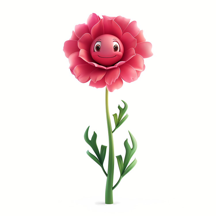 3d Cartoon Flowers,Pink Flower,Emoticon Flower