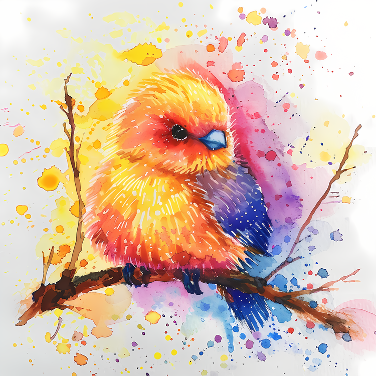 Animals,Bird,Watercolor