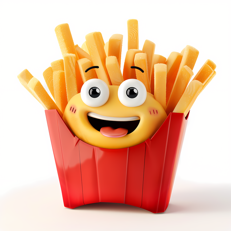 3d Cartoon Food,Happy Meal,French Fries