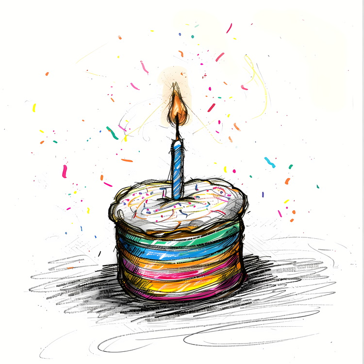 Birthday Wish,Colorful,Birthday Cake