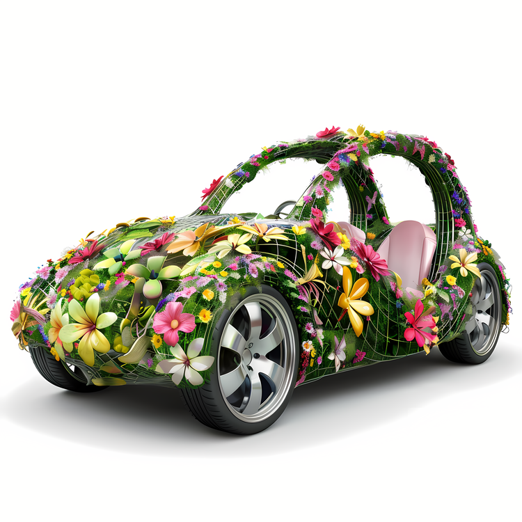 Spring Car,Flowers,Eco Friendly Car