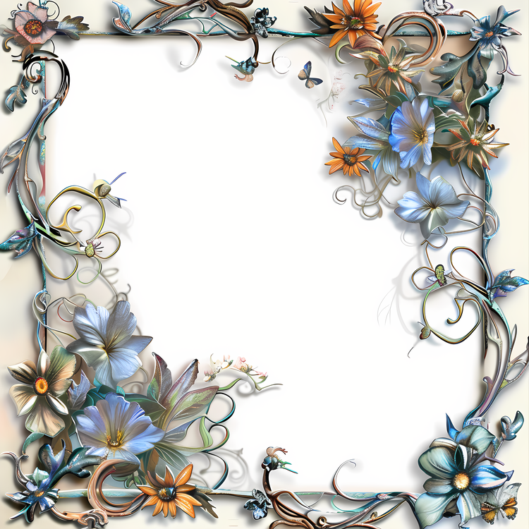 Photo Frame,Floral Frame,Flower Frame