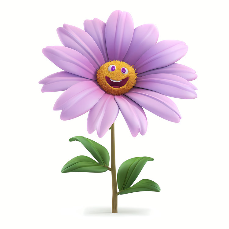 3d Cartoon Flowers,Happy,Flower