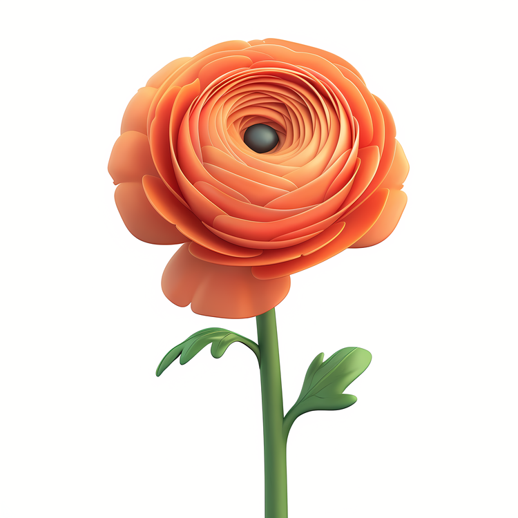 3d Cartoon Flowers,Orange Flower,Realistic