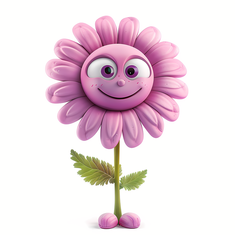 3d Cartoon Flowers,3d Flower,Pink Flower