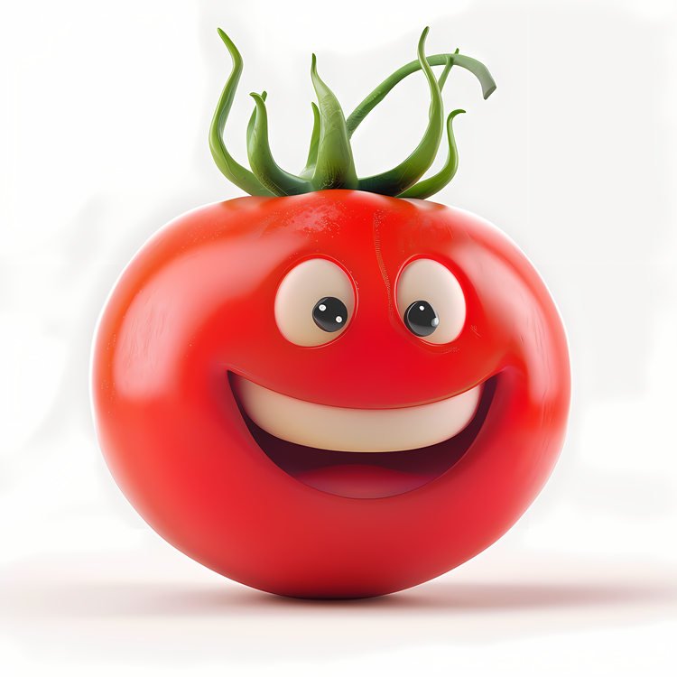 3d Cartoon Vegetable,Happy Tomato,Red Tomato