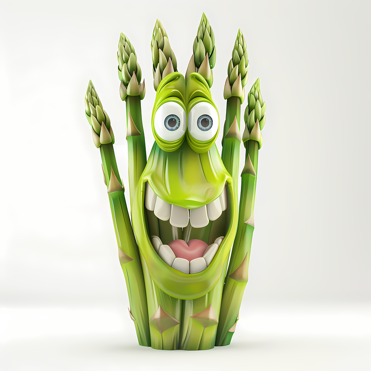 3d Cartoon Vegetable,Asparagus,Green