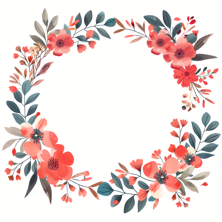 Mothers Day,Watercolor Floral Wreath,Floral Wreath Design