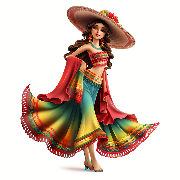 Cinco De Mayo,Woman In Mexican Dress,Woman In Traditional Dress