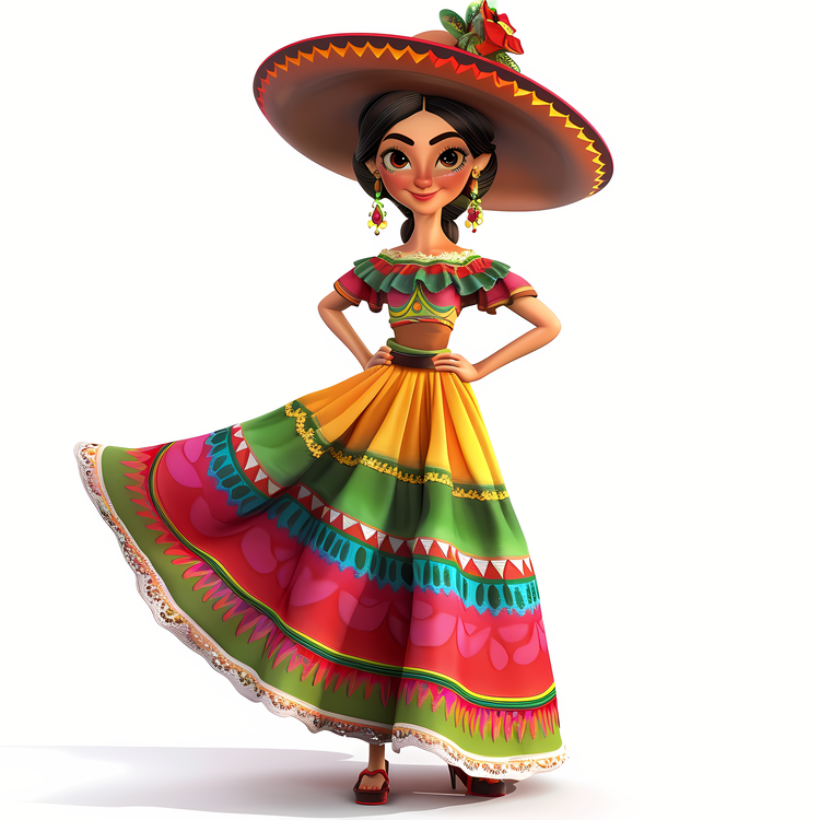 Cinco De Mayo,Mexican Girl In Dress,Fiesta Outfit