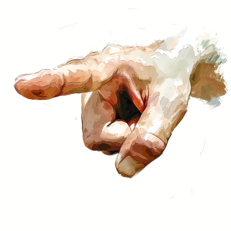Gesture,Watercolor Painting,Male Hand Gesture