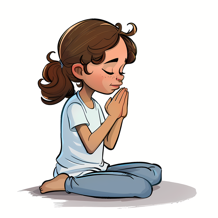 Day Of Prayer,Cartoon,Girl