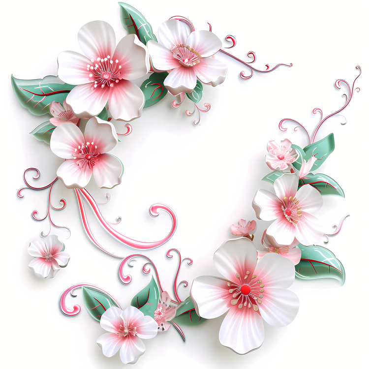 May Day,Pink Flowers,White Background